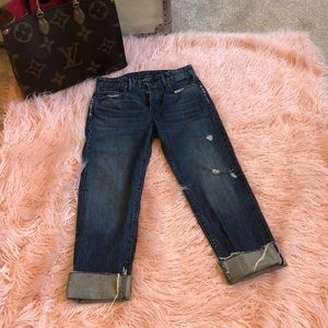 Vince women’s distressed cropped/ankle jeans